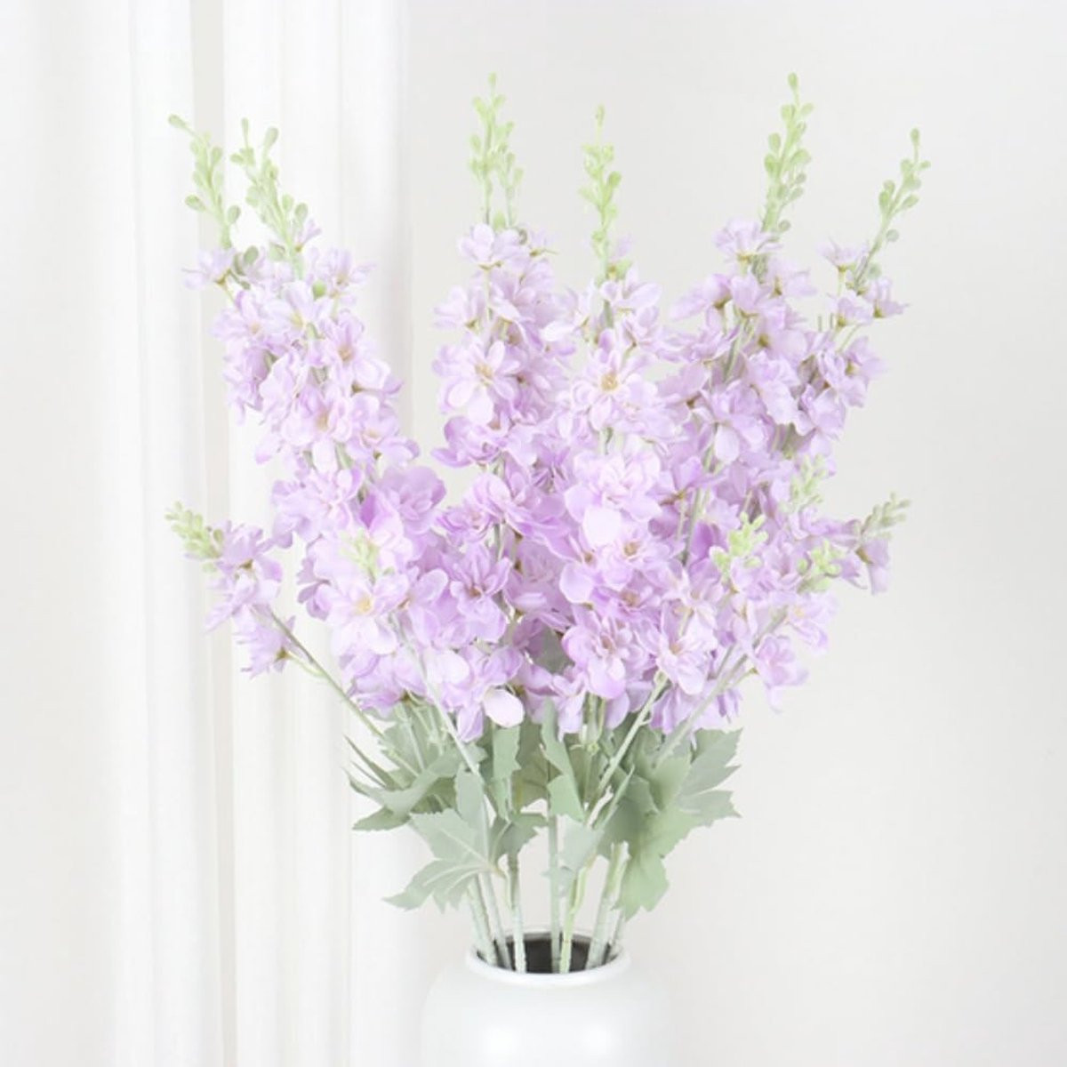 5 stuks blauwe kunstmatige delphinium bloemen voor tuin en bruiloft, 88 cm