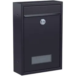 BASI, Briefkasten, BK 100M, Wandmontierter Briefkasten, Stahl, Schwarz, Senkrecht, Schlüssel, 1 Stü