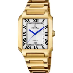 Festina Quarz Herren On the square F20678/1 - silber,gold - 40.5mm