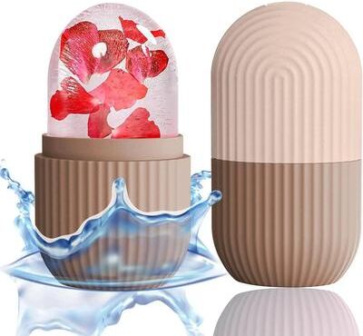 Uplift Treasures Silicone Ice Face Roller For Skincare brown