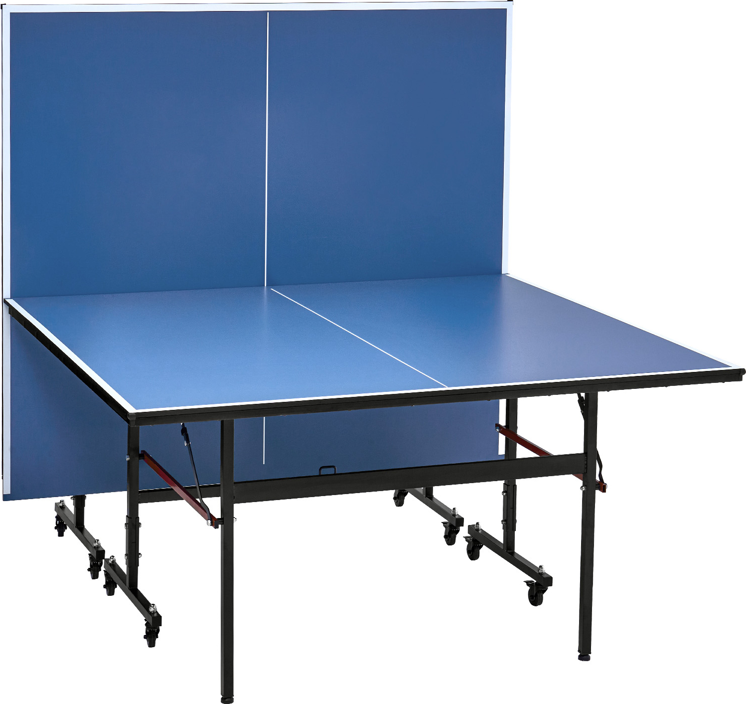 SucceBuy Ping-Pong-Tisch, professioneller Tischtennis-Tisch, Indoor-MDF, zusammenklappbar mit Schnellklemmnetz, feststellbaren Rädern, 12 mm dicke Tischplatten, einfacher Aufbau in 10 Minuten