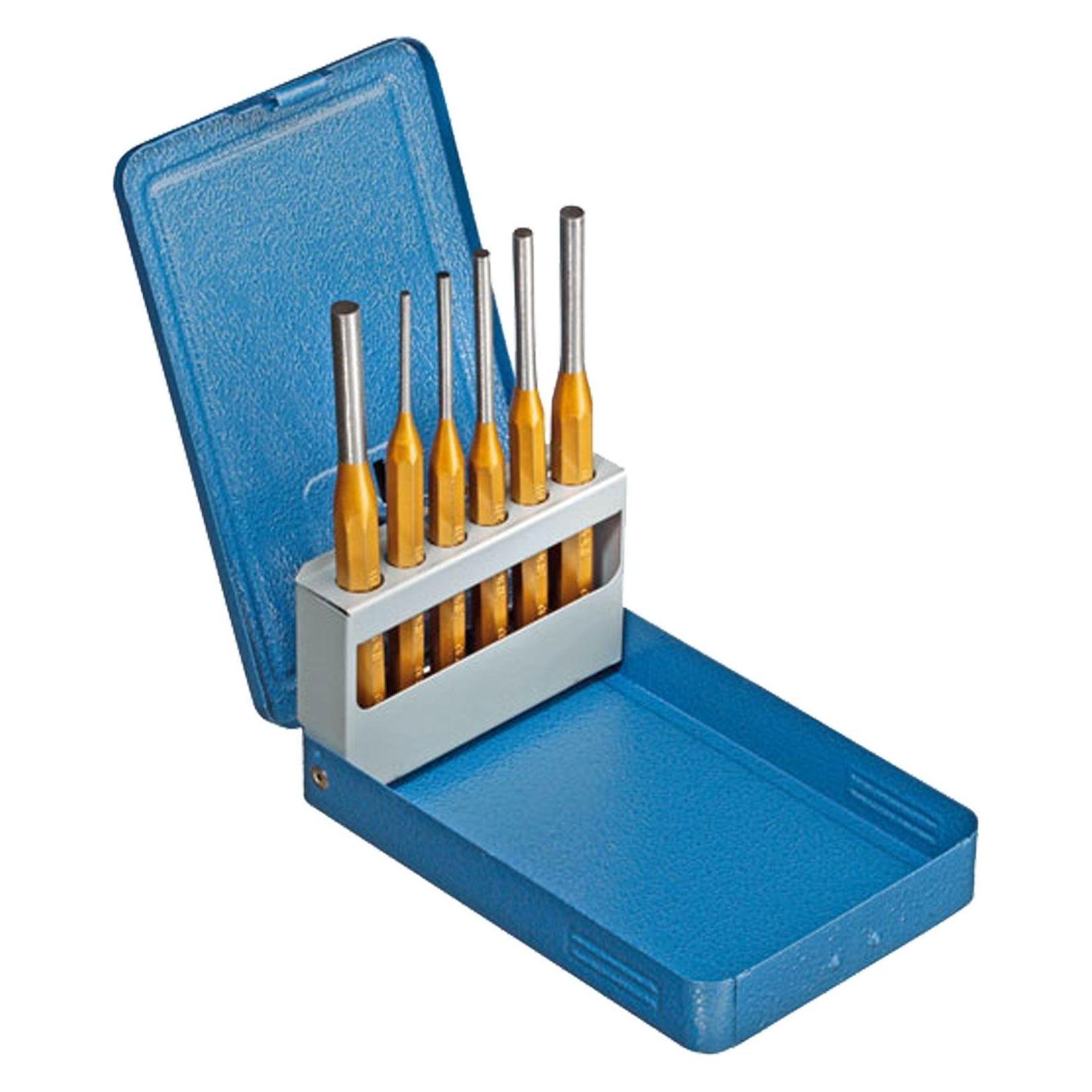 Gedore Splinttreiber-Satz inkl. Metallklappkassette, 6-teilig, Stahl/Lackierung, Silber/Blau (8758050)