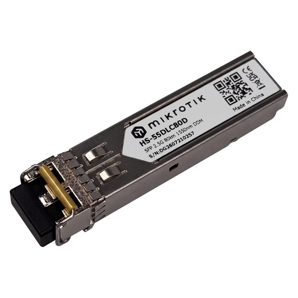 MikroTik Moduł SFP moduł przekaźników sieciowych Swiatłowód 2500 Mbit/s SFP 1550 nm (HS-55DLC80D) (HS-55DLC80D)