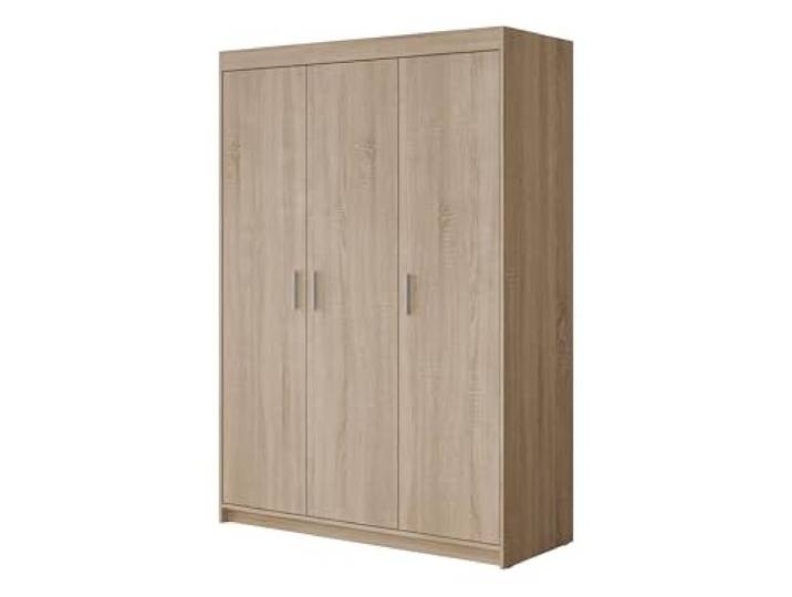 Mirjan24 Kleiderschrank Elena 3D, Drehtürenschrank, Farbauswahl, 3-türig Schrank, Weiß, Sonoma, Lefkas (Eiche Sonoma)