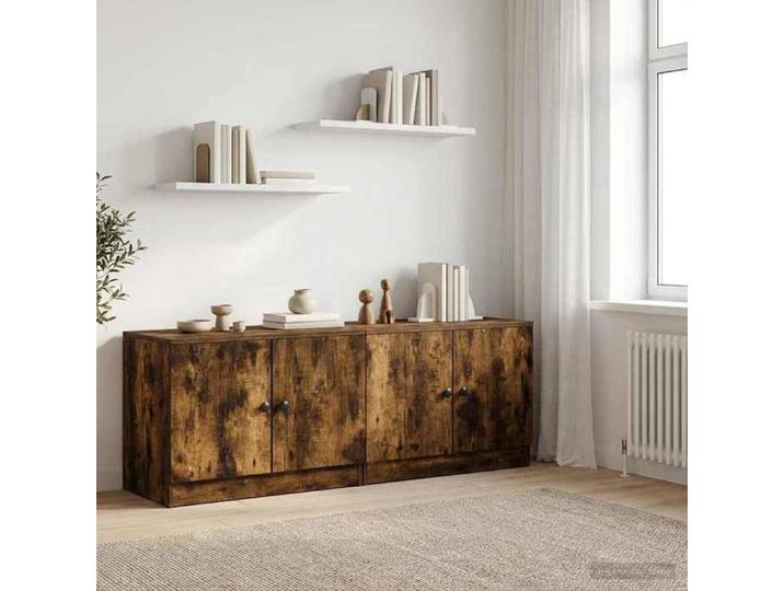 Petite Table intérieure - Armoire de rangement pour lit mezzanine 2 pièces - chêne fumé - - design élégant(83675)