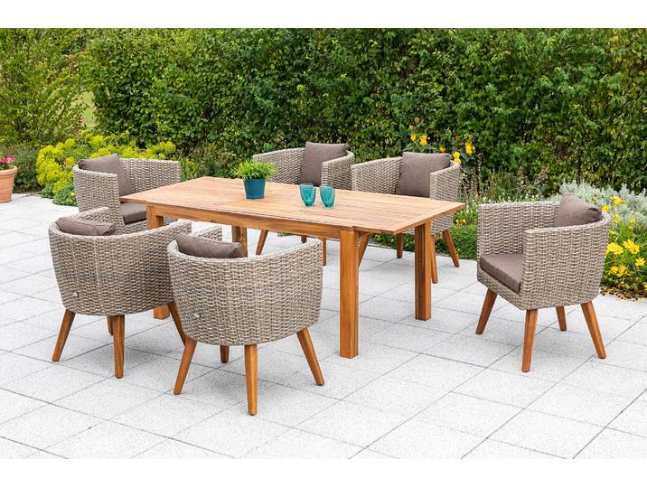 Garten-Essgruppe MERXX Imperia , beige, Obermaterial: 100% Polyester. Füllung: 100% Polyurethan, Sitzmöbel-Sets, Garten-Essgruppe