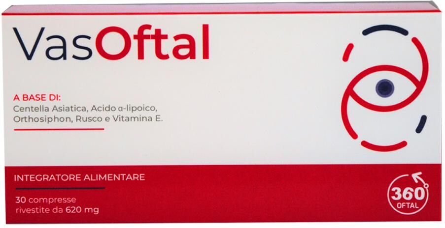 360 OFTAL Srl Vasoftal 30 Compresse Rivestite - Integratore con Centella Asiatica e Vitamina E