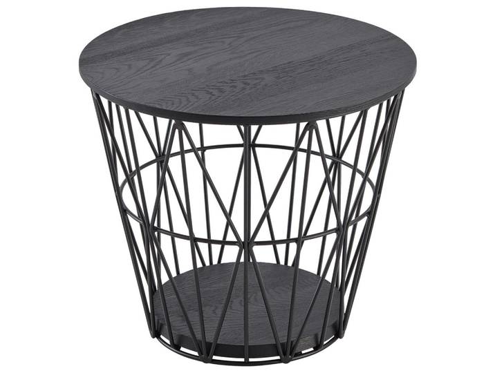 Couchtisch, Anthrazit, Holz, Metall, Kernesche, vollmassiv, rund, Bodenplatte, 51x40x51 cm, Goldenes M, Stauraum, Wohnzimmer, Wohnzimmertische, Couchtische, Couchtische mit Stauraum