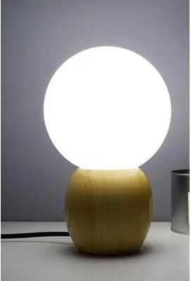 Uplifted Finds OUDELADI Wood LED Table Lamp Glass Lampshade Night Light Bedside Lamp With G4 Bulb cold White