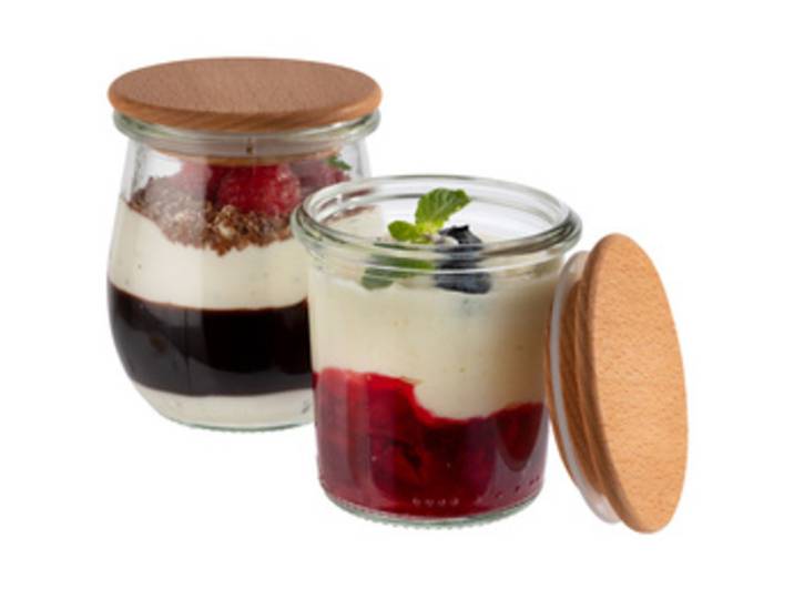 Couvercle pour bocal Weck, bois de hêtre, set de 12