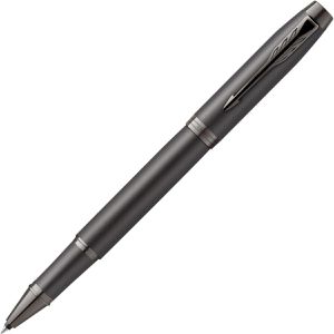 Parker Tintenroller IM Monochrome Titanium PVD, Gehäuse dunkelgrau, 0,5mm, Schreibfarbe schwarz