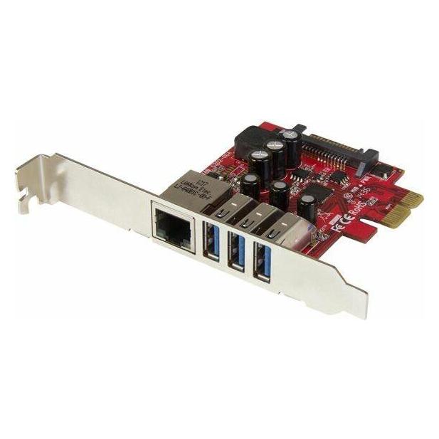 StarTech 3 Port PCI Express USB 3.0 Karte mit Gigabit Ethernet (PEXUSB3S3GE)