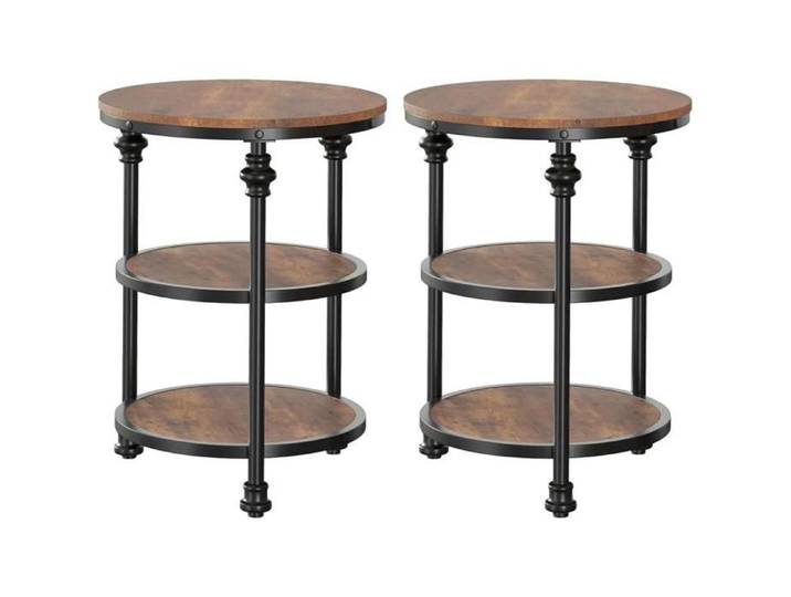 2 tables latérales rondes 3 niveaux vintage