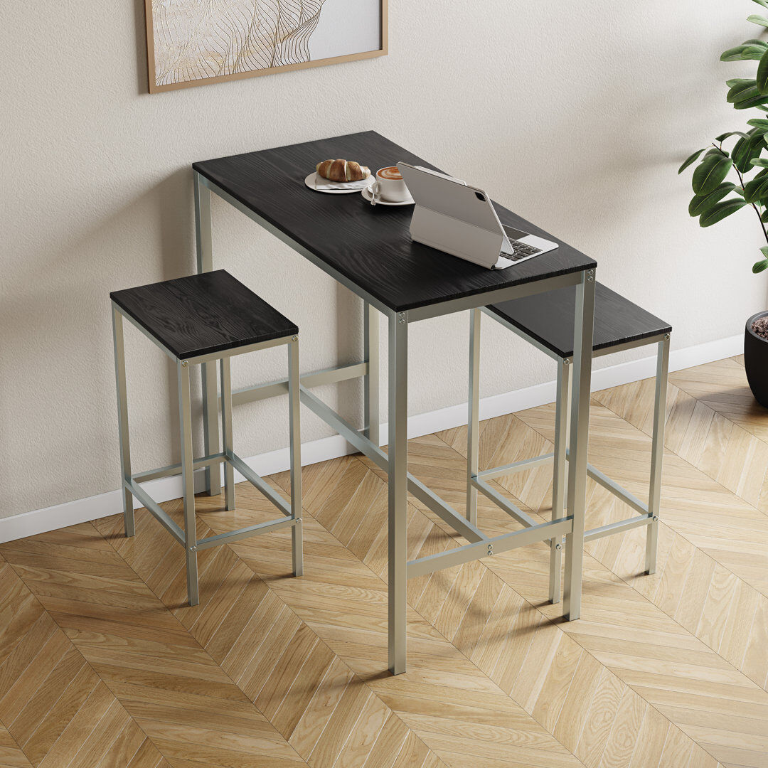 Borough Wharf 2 -Person Dining Set Dark Grey/Dark Grey/Grey/Grey 2