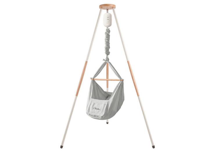 Swollie Federwiege, Grau, 120x194x120 cm, wendbar, atmungsaktiv,Feder mit Sicherheitsseil, Babymöbel & Kindermöbel, Babyzimmer, Babybetten, Stubenwagen & Babywiegen