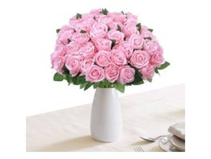 VEVOR Kunstblumen Gefälschte Rosen mit Stielen 60 Bündel Kunstpflanze Rosa, Künstlicher Blumenstrauß als Deko für Zuhause Büro & Hochzeit, aus Seidenstoff & Kunststoff, Pflegefreie Kunstpflanze, DIY