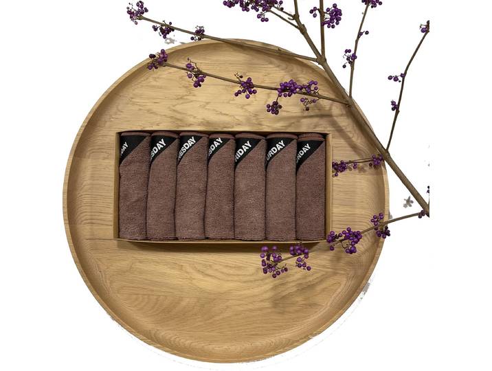 Klud vaatdoek set - 7 dagen - Mauve