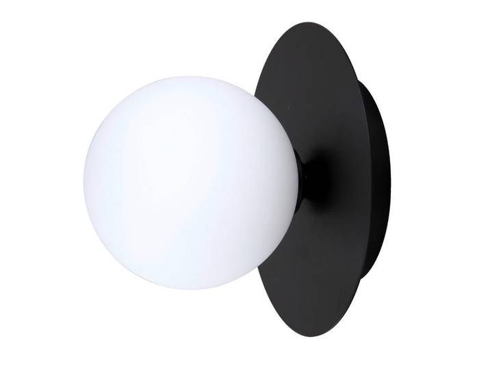 Wandleuchte Roma, Schwarz, Glas, 12x15.5 cm, RoHS, Lampen & Leuchten, Innenbeleuchtung, Spots & Strahler, Wandstrahler