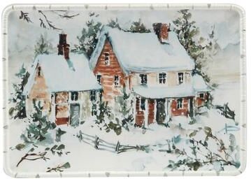 "Certified International Winter Frost Rectangular Platter 14"" x 10"" - 14"" x 10.25"" x 1.25"""