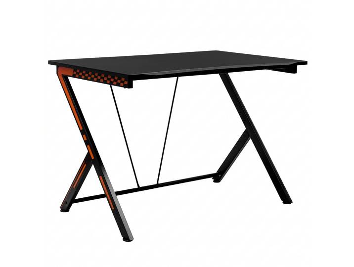 COSTWAY Gaming Tisch, Schreibtisch mit Kohlefaserbeschichtung, Ergonomischer PC Tisch, Gamer Computertisch für Gaming, Arbeiten und Studieren, Schwarz