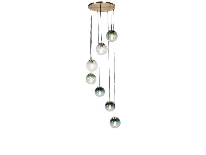 Suspension en verre doré/laiton