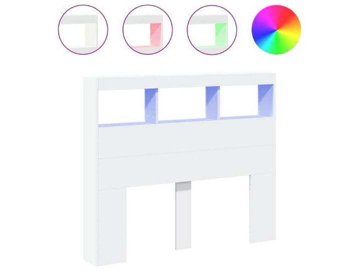 “Winter Sale TOP Tête de lit Blanc - Armoire tête de lit avec LED blanc 120x17x102cm PRO95764
