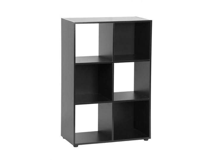 Étagère Bibliothèque - JUANIO - 61 x 29 7 x 91 cm - 6 cases ouvertes - Noir - Design contemporain