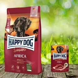 Happy Dog Supreme Sensible Africa 2 x 12,5 kg + Happy Dog Sensible Pure Africa (Strauß)