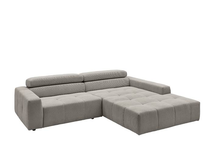Candy Denver Ecksofa Feincord manuelle Kopfteilverstellung