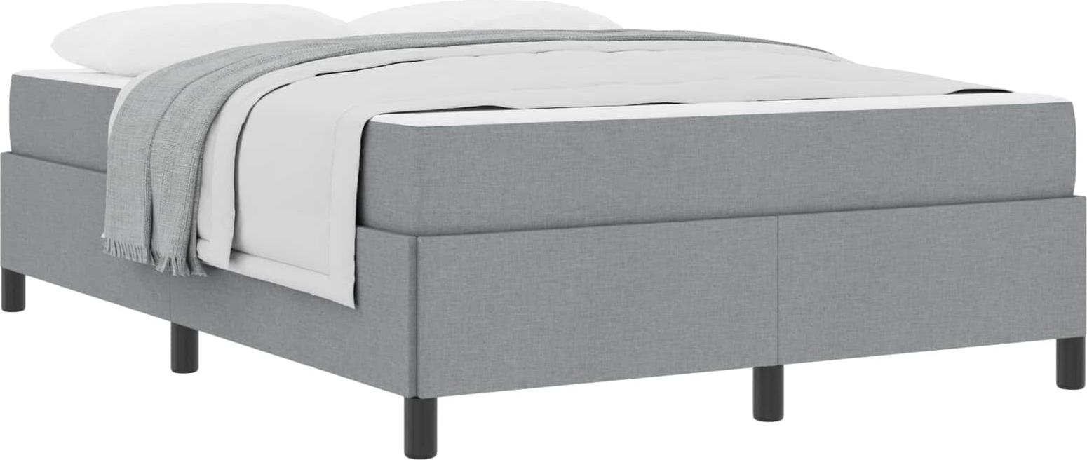 Boxspringbett für 2 Personen, Matratze mit mittelfesten Taschenfedern und Schaumfüllung, Holzwerkstoffrahmen, 160x200 cm, Hellgrau