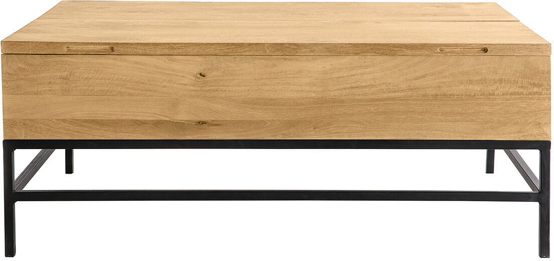 Miliboo Table basse relevable industrielle bois manguier massif et métal noir L110 cm YPSTER