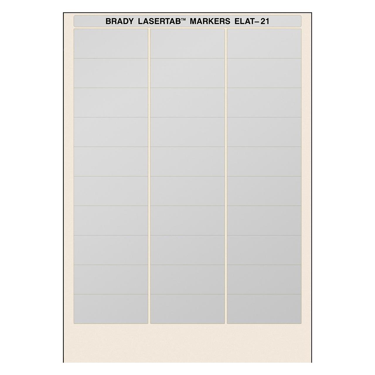 Brady ELAT-21-773, metallisierter Polyester, Silber, 63 x 25 mm, dauerhaft klebend, DIN A4, 3-bahn (029860)
