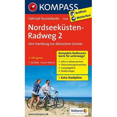 KOMPASS Fahrrad-Tourenkarte Nordseeküstenradweg 2, von Hamburg/Elbe zur dänischen Grenze, 1:50.000, Sonstige von , KOMPASS Freytag & Berndt,