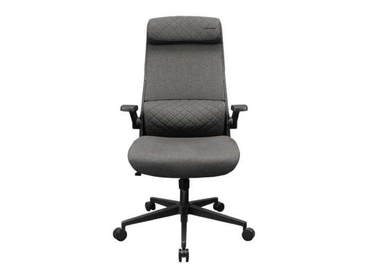 COUGAR Stryder – Ergonomischer Hybrid‑Chair – Grau Verstellbare Kopfstütze, Flip‑Up‑Armlehnen, Multi‑Density‑Sitz, Lendenstütze, Leinen‑Optik‑Bezug, 120‑kg‑Support