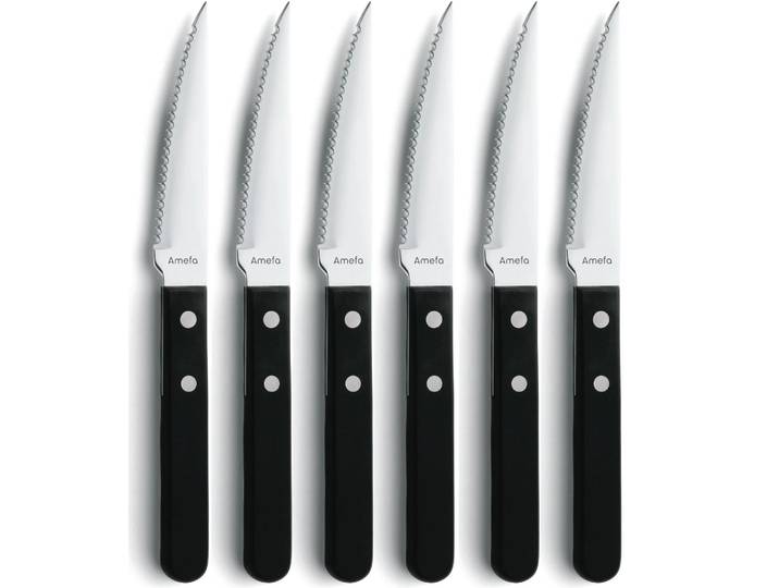 Amefa Pizza Noir grillmes 6-pack Zwart
