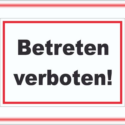 HB-Druck Betreten verboten Aufkleber A4 (210x297mm)