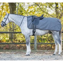 QHP Ausreitdecke Turnout Collection gefüttert Grey Reflective 1200D, Größe: Medium