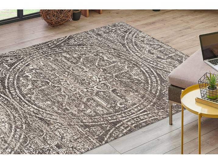 Teppich KAYOOM Davis 425 , grau, B:160cm H:12mm L:230cm, Polyester, Teppiche, Teppich, edles Design, pflegeleicht, neutrale Farben