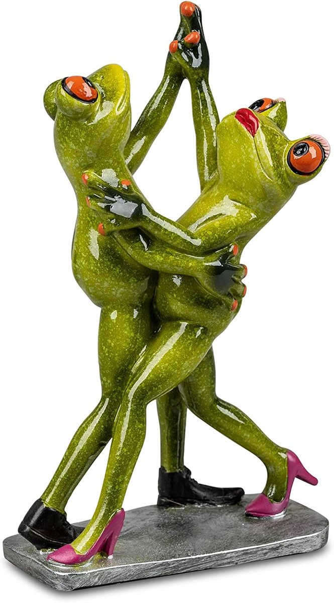 Verzamelfiguur Danspaar - Decoratief Beeldje voor op de Tafel - Handbeschilderd - Meerkleurig - Hoogte: 21 cm