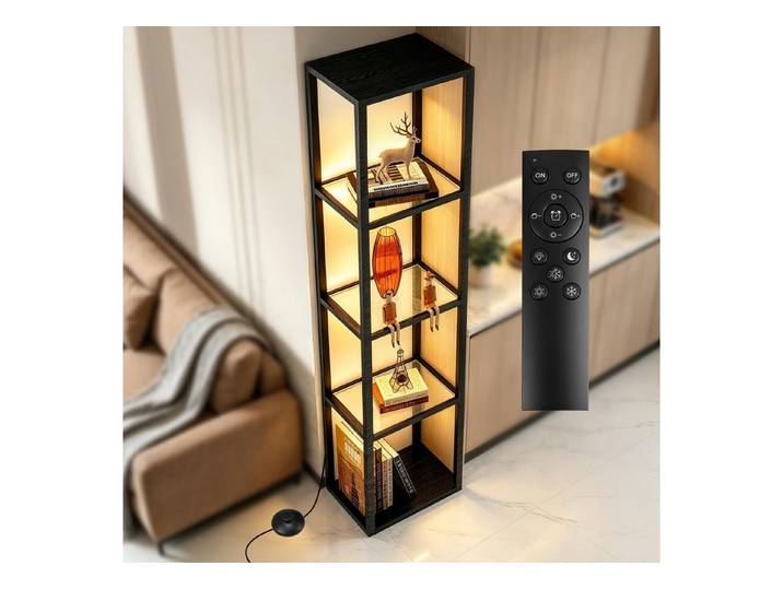 XIIW Glasvitrine 5 Etagen LED Vitrine mit Glasböden Standvitrine Standregal 39×30×168cm (Schmale Vitrine mit Fernbedienung & Fußsteuerung) für Wohnzimmer Schlafzimmer Flur Büro