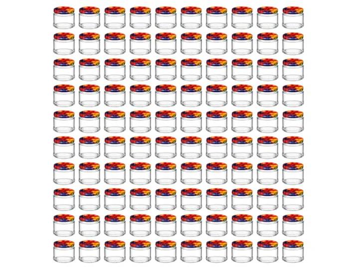 Vitrea 200x Marmeladengläser 200 ml - mit Deckel Obst TO 66 - Einmachgläser zum befüllen mit Schraubdeckel - Sturzgläser für Marmelade Schraubgläser - leere Gläser - 200 Stück