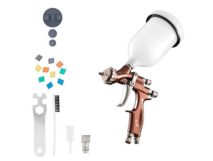 BenBow Profi Lackierpistole PK80 - MP, 1,3mm Düse - Spray Gun mit 600ml Fließbecher und Zubehör