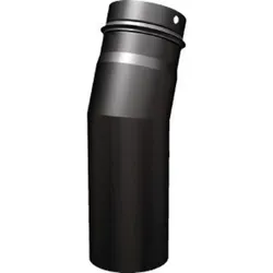 Abgasbogen 15°, 2-teilig, ohne Reinigungsöffnung, schwarz emailliert