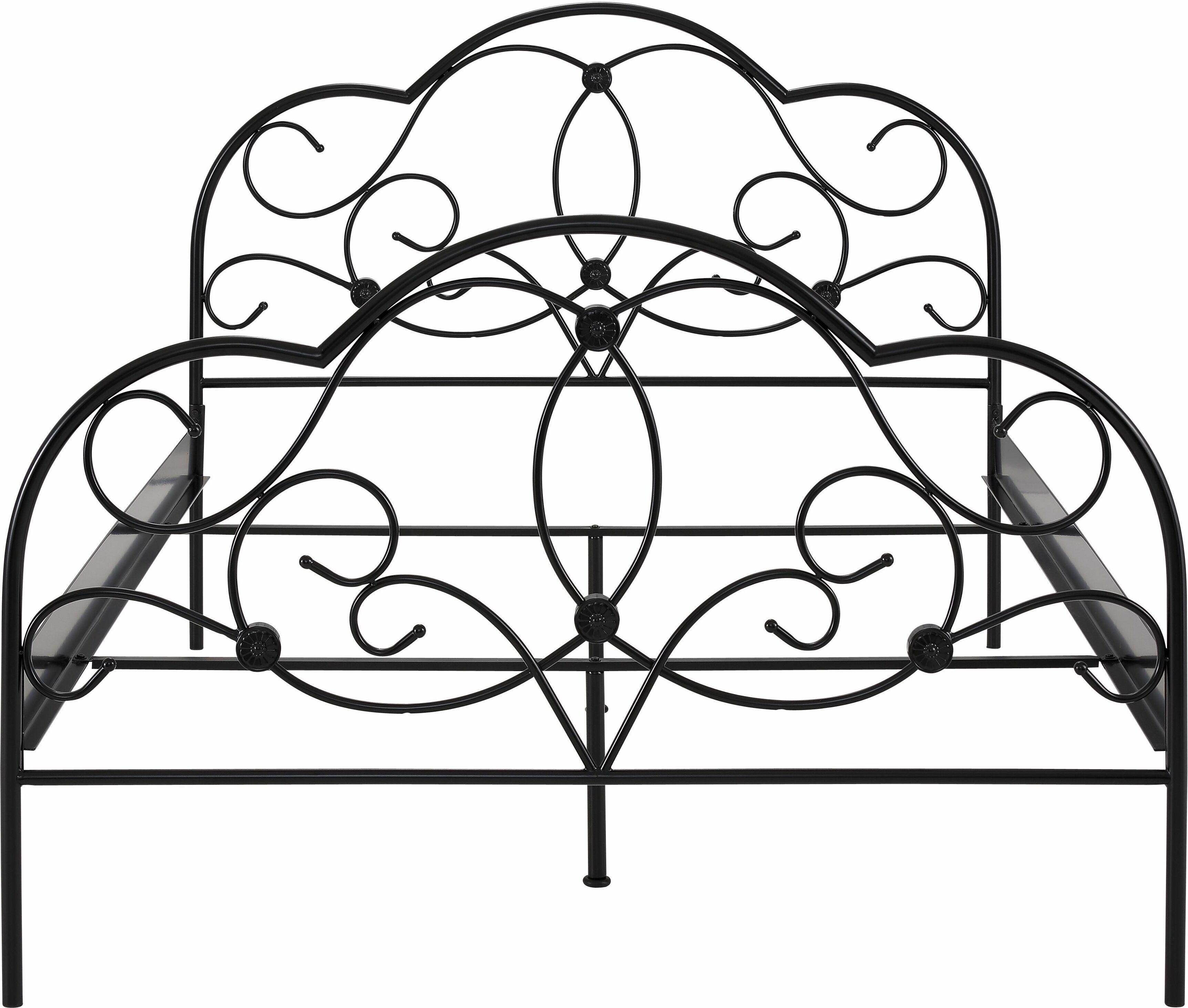 Metallbett HOME AFFAIRE "TOPSELLER", schwarz, L:205cm, Betten, Metallbett, mit aufwendiger Verzierung, romantischer Stil schwarz Liegefläche Länge B: 200cm x 140cm
