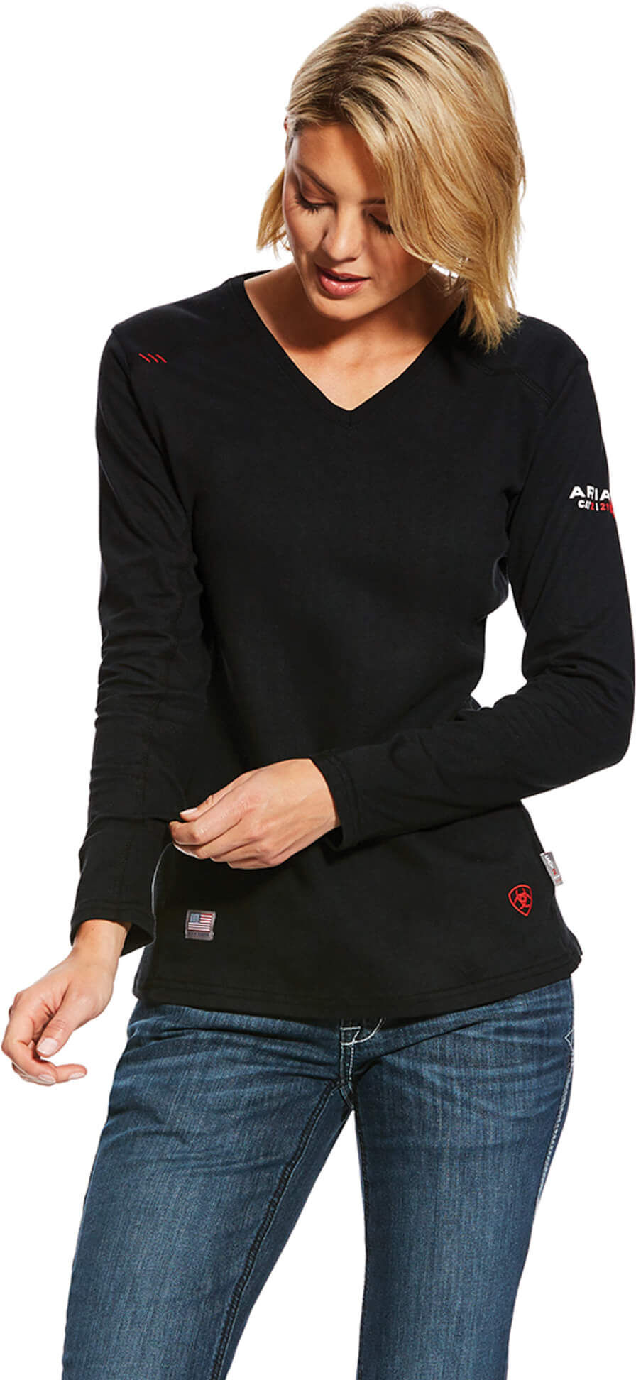 Women's Flame-Resistant AC Top in Black, Size: XS by Ariat