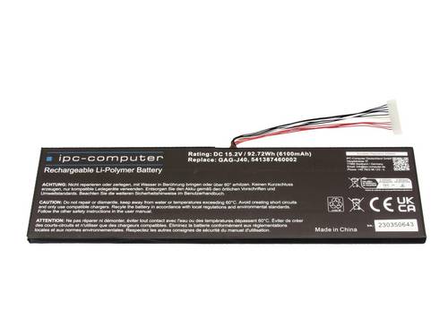 Ipc-computer Notebook-Akku Akku GAG-J40 REPLACE 15.20V 6100 mAh