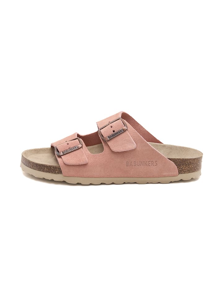 BABUNKERS Family Leder-Pantoletten in Rosa - 37