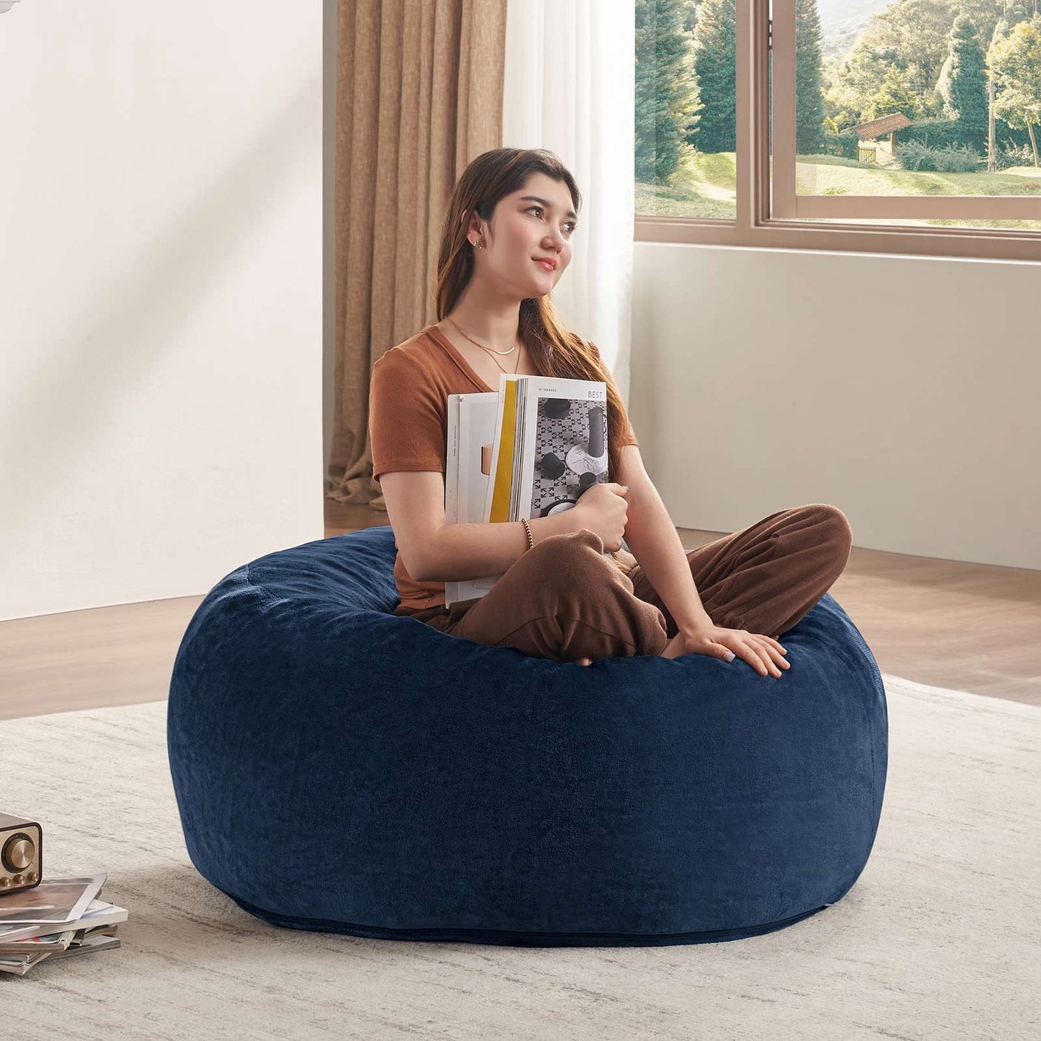 CHICFURN Zitzak - Opvouwbaar en flexibel - Blauw