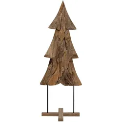 vidaXL Weihnachtsbaum mit Ständer Braun 90cm Massivholz Teak
