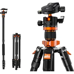 K&F Concept K254A3+BH-28L Magnesium Aluminum Alloy Tripod (Metall), Stativ, Orange, Schwarz